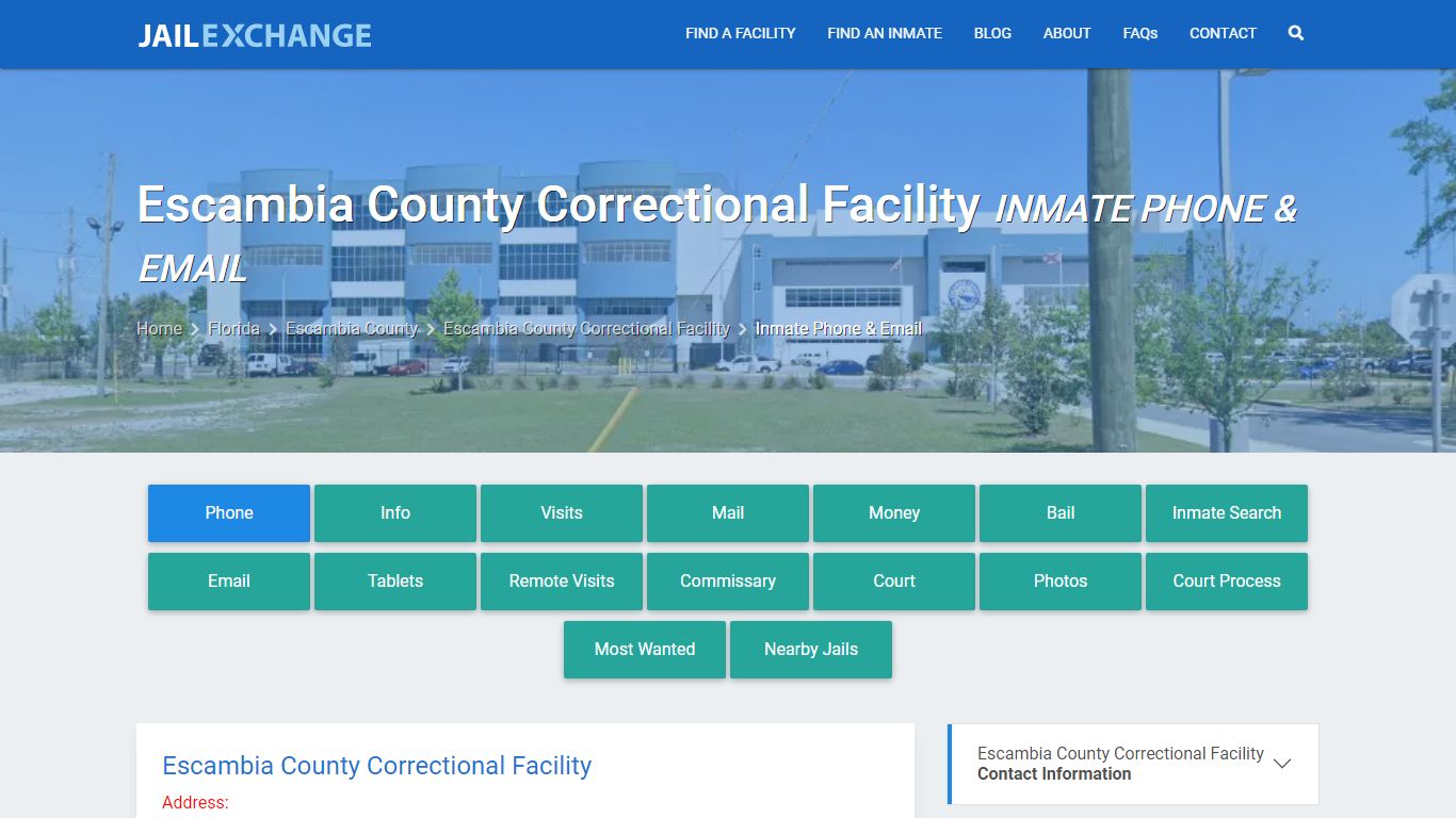 Inmate Phone - Escambia County Correctional Facility, FL - Jail Exchange