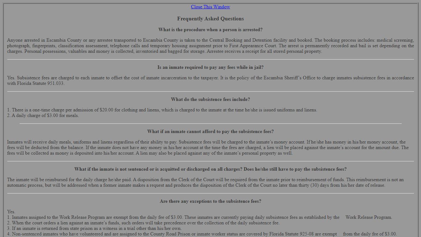 ESO Frequently Asked Questions - Escambia County Sheriff's Office